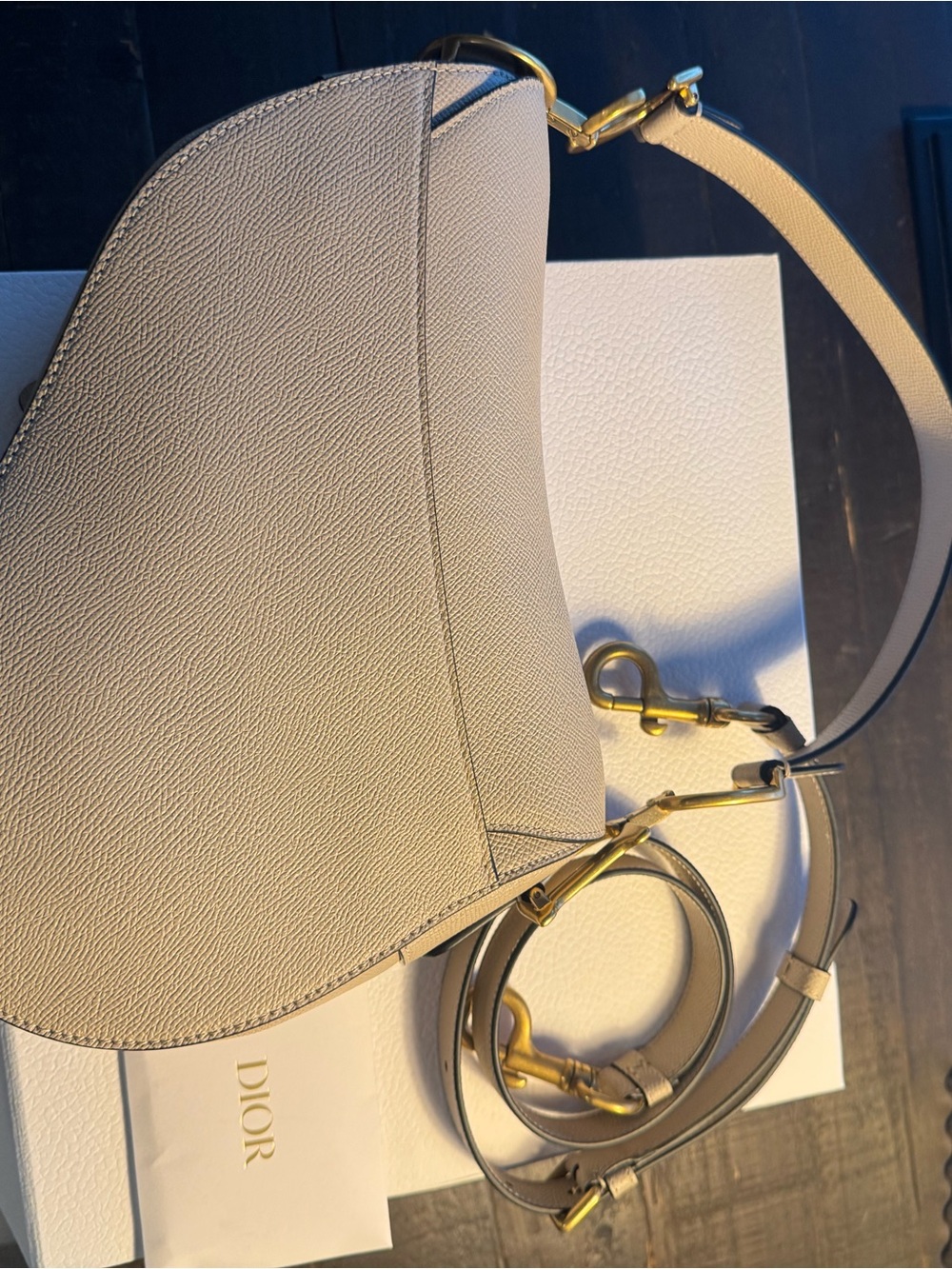 Dior Saddle Bag in Powder Beige with Gold Hardware - Picture 11 of 16